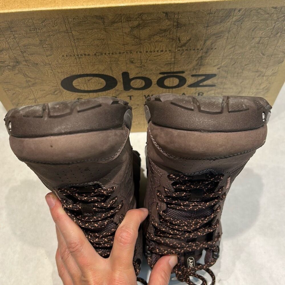 Oboz Womens Sypes Mid Leather B-Dry Waterproof Hiking Boots Sz 7.5 Peppercorn 77 - Picture 9 of 11